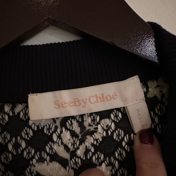 See By Chloé Floral Print Semi-Sheer Lace Slip Dress - Picture 7 of 16